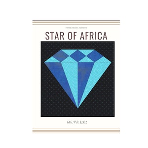PDF Patchwork  Star of Africa - Block, English Paper Piecing /Patchwork Pattern/Quilt block/Pattern PDF Download