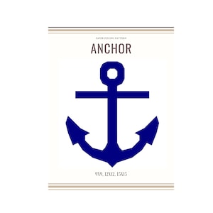 Foundation Paper Piecing Pattern PDF &quot;Anchor&quot; -Block