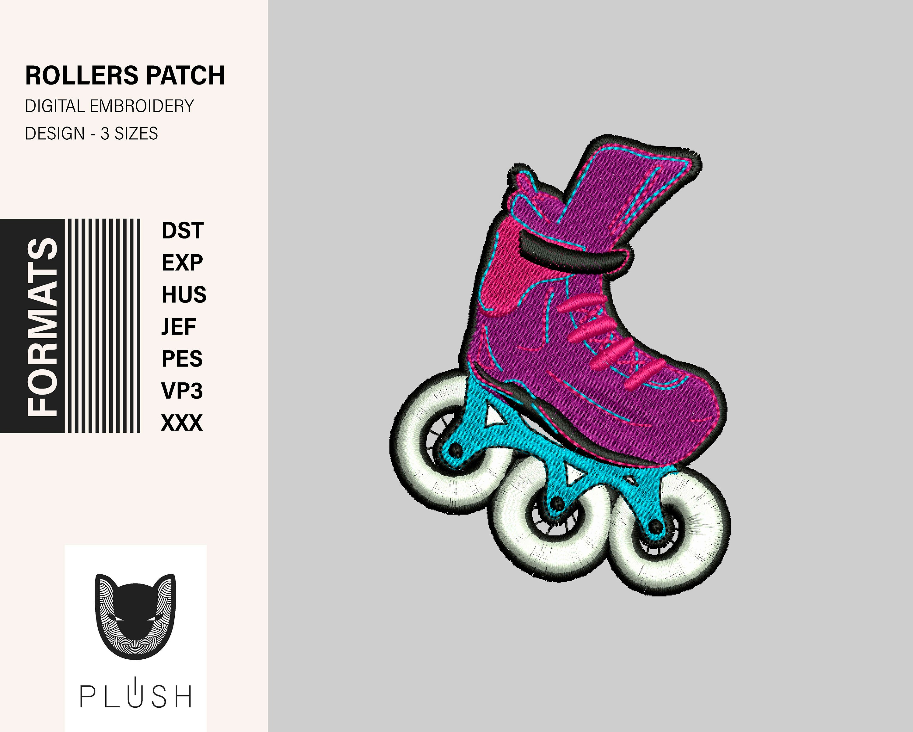 Rollers patch Machine embroidery design Instant download 3 Etsy