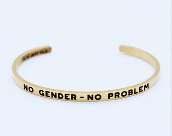 No Gender - No problem / LGBTQ bracelets - LGBTQ Jewelry - Non binary - Queer