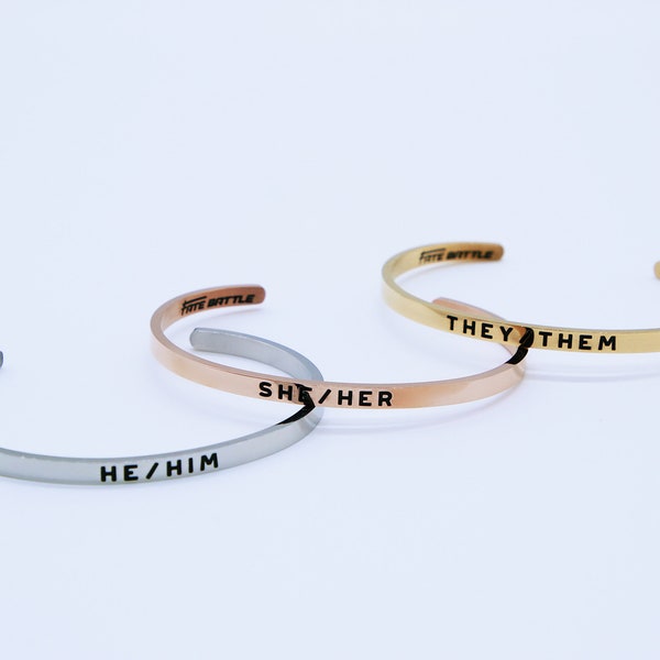 Trans Bracelet- Pronouns Bracelet - Transgender Bracelet - LGBTQ Bracelet  - He Him Bracelet - She Her Bracelet - They Them Bracelet