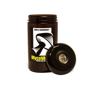 MycoVAULT™ Mushroom Storage Jar - 99% UV Resistant | Digital Hygrometer + Thermometer | 10g Silica Pack | Shatterproof