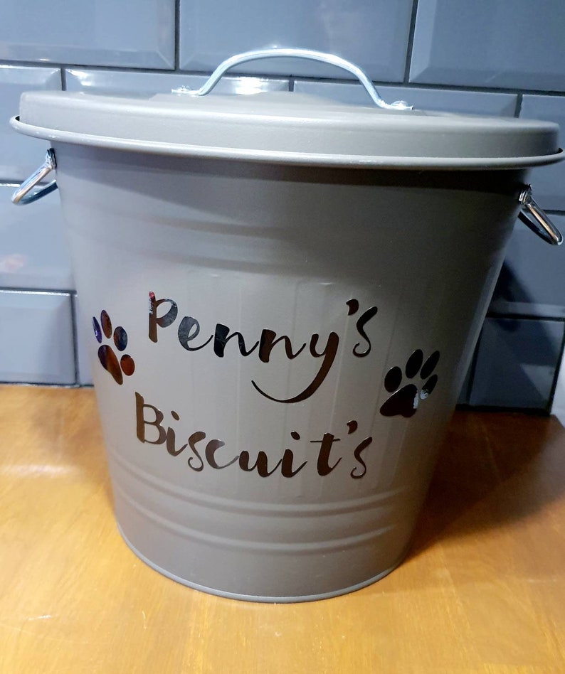 Personalised pet dog bincontainer food storage biscuits Etsy