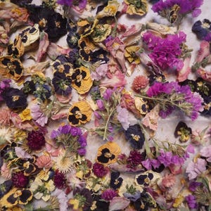 2 Cups Dried Flower Confetti: Mixed Pansies & Statice