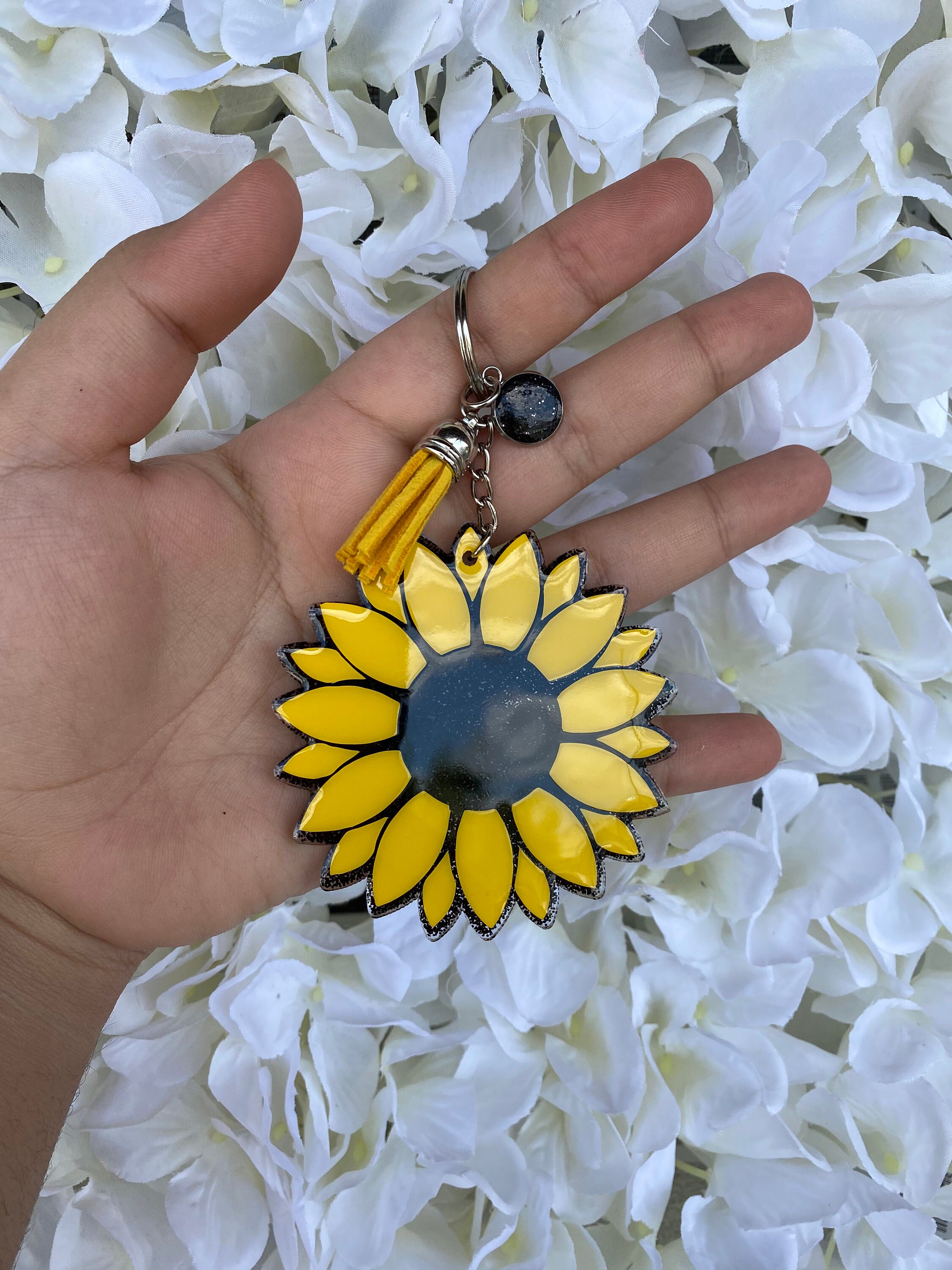 Sunflower Keychain Keychain Love Sunflowers Gift Ideas Etsy