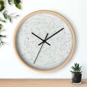 Starry Night Wall Clock, Astrological Wall Decor, Zodiac Clock, Gift for Astronomy Lovers, Home Office Decor