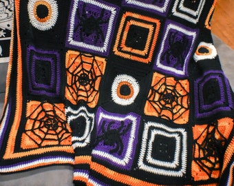 Spooky Cute Halloween Granny Square Afghan Crochet Pattern - **PATTERN ONLY** Video tutorials included