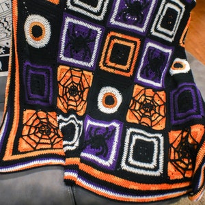 Spooky Cute Halloween Granny Square Afghan Crochet Pattern - **PATTERN ONLY** Video tutorials included