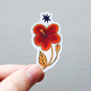 Autocollant en vinyle Hibiscus Flower Star Matte