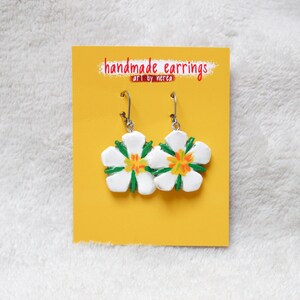 Strawberry Flower Handmade Handpainted Earrings