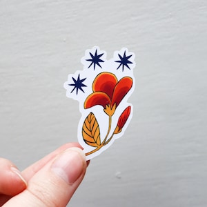 Hibiscus Flower Stars Matte Vinyl Sticker