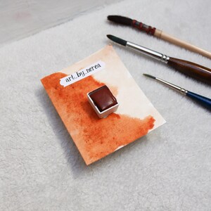 Handmade Watercolor Paint from Czech republic  - Dark Brown Ochre / aquarelle, painting, supplies, watercolor