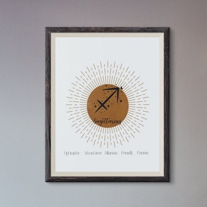 Schütze Art Print, Print Kunst, Digitaldruck, herunterladbare Kunst, Sternzeichen Kunst