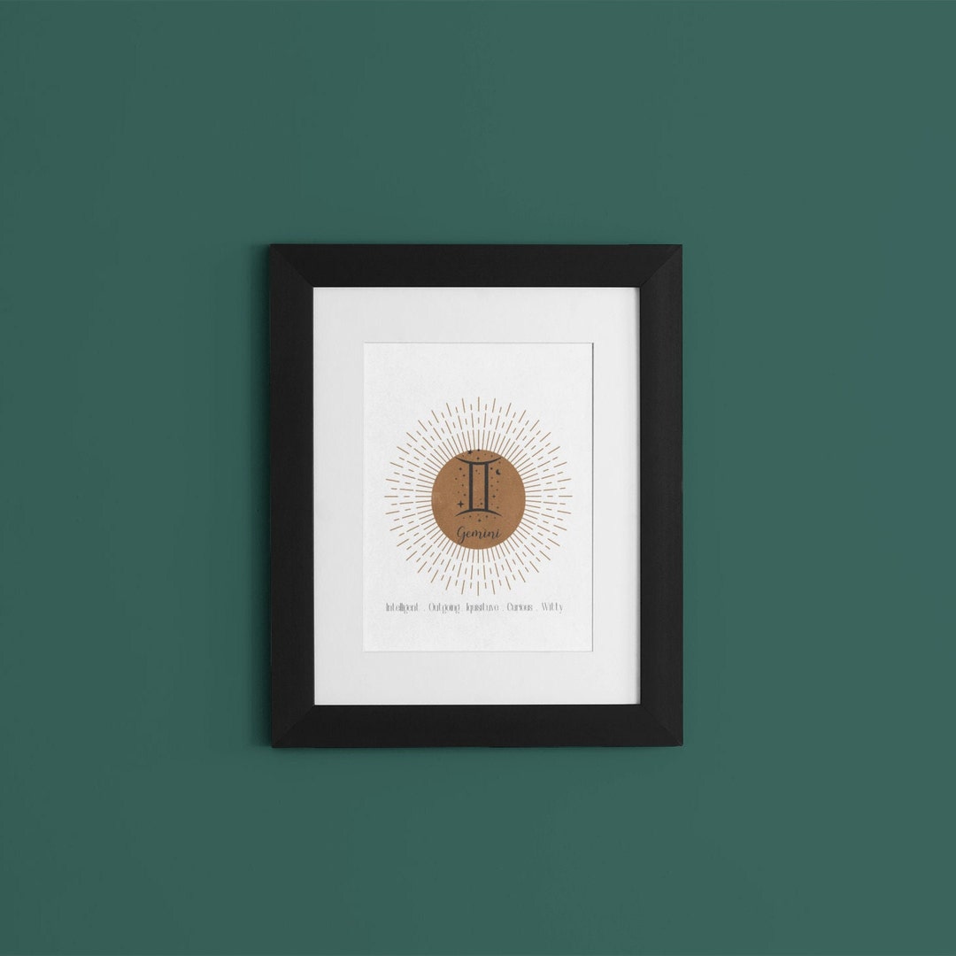 Gemini Zodiac Sign Digital Print- Astrology Wall Art, Home Decor ...