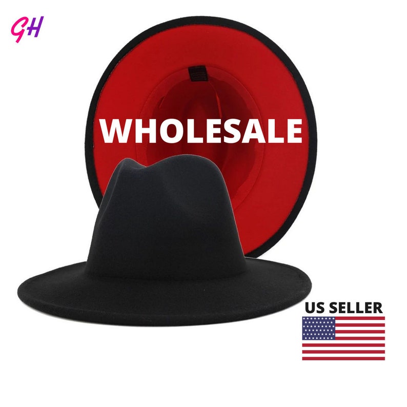 WHOLESALE Fedora Hats Red Bottom Hats Wide Brim Panama Etsy