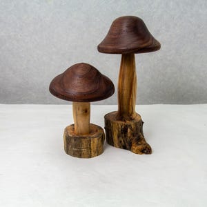 Handgefertigte Holzpilz Ornamente |
