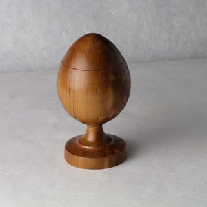 Spade Ornament Canister Farberge Egg Container Spalted Cherry 2.75 max diam. x 5.25 height image 5