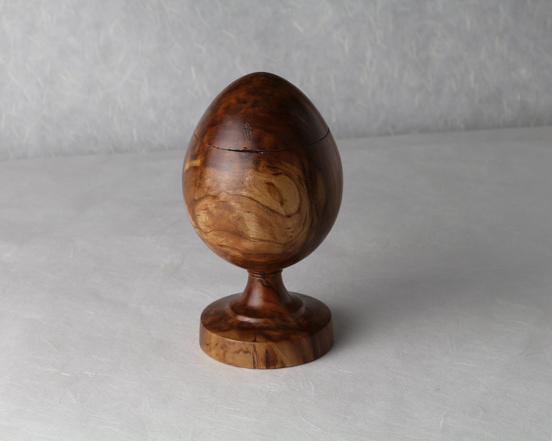 Spade Ornament Canister Farberge Egg Container Spalted Cherry 2.75 max diam. x 5.25 height image 4