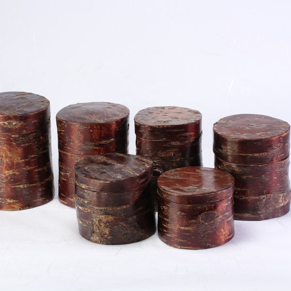 Redbark Canisters | Cherry Wood | Jars & Containers