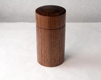 Chazutsu-theebus met binnendeksel | Zwarte walnoot | 3,5" diam. x 7" hoogte
