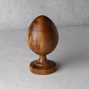 Spade Ornament Canister Farberge Egg Container Spalted Cherry 2.75 max diam. x 5.25 height image 3