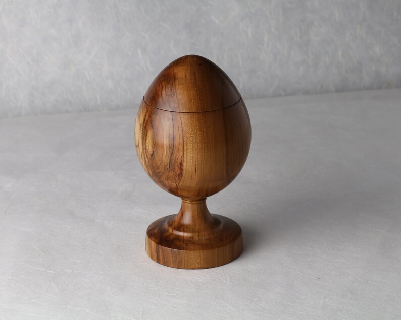 Spade Ornament Canister Farberge Egg Container Spalted Cherry 2.75 max diam. x 5.25 height image 3