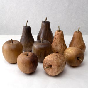 Wooden Fruit Ornaments | Apples | Pears |