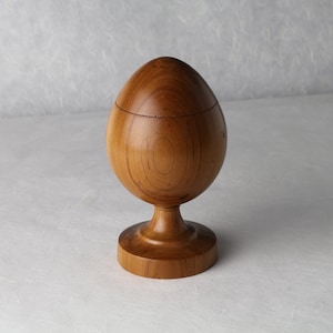 Spade Ornament Canister Farberge Egg Container Spalted Cherry 2.75 max diam. x 5.25 height image 1