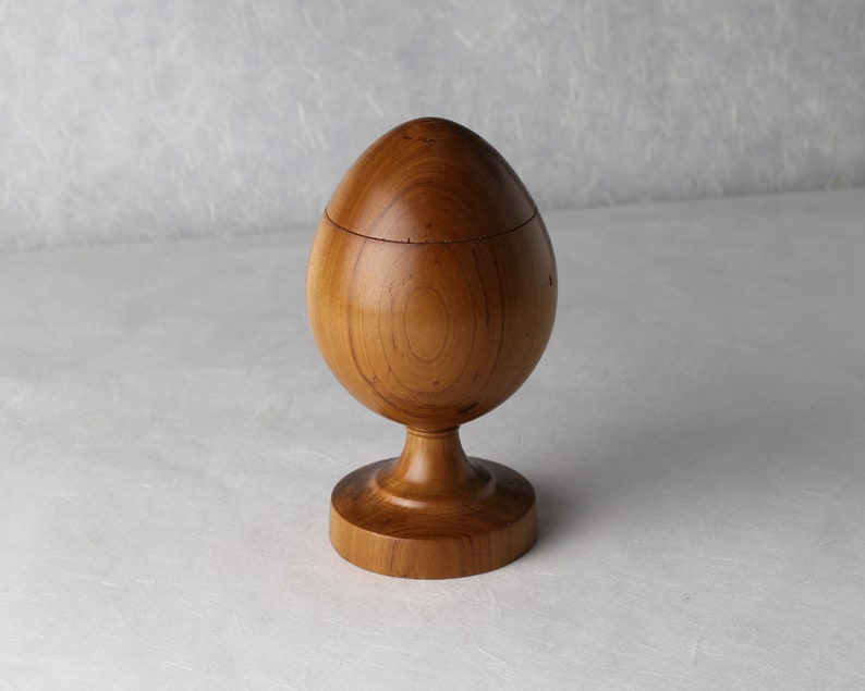 Spade Ornament Canister Farberge Egg Container Spalted Cherry 2.75 max diam. x 5.25 height image 1