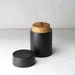Chazutsu Tea Canister with inner lid | Red Oak Wood | Black Japan Ink Finish | 3.5&quot;Diam.x 6&quot;Height