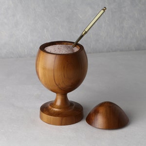 Spade Ornament Canister Farberge Egg Container Spalted Cherry 2.75 max diam. x 5.25 height image 2