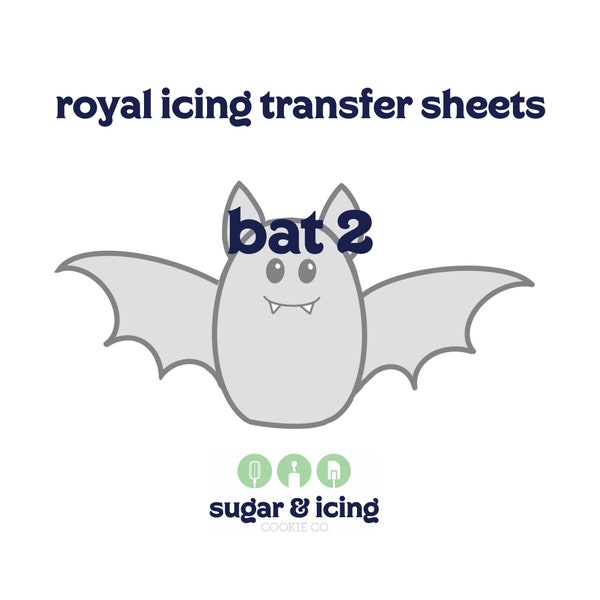 Bat 2 - Royal Icing Transfers Template INSTANT DOWNLOAD