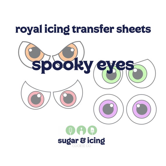 Spooky Eyes - Royal Icing Transfers Template INSTANT DOWNLOAD