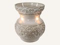 Rustic Ceramic Electric Wax Warmer: Heart Scroll Design, Home Aromatherapy