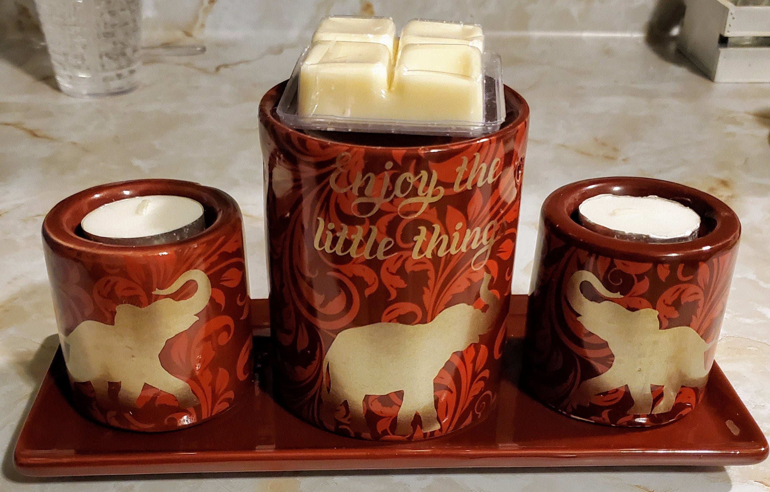 4 piece wax warmer candle holder set Etsy