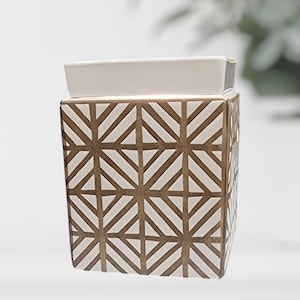 Modern Geometric Wax Warmer - Elegant Scented Wax Melter with Soft Glow Lighting for Home & Office