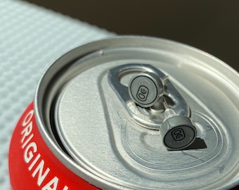 Soda can top brick tile earrings