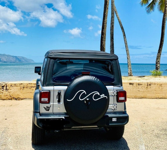Beach Wave Tire Cover: Weatherproof, Heavy-duty, Vinyl