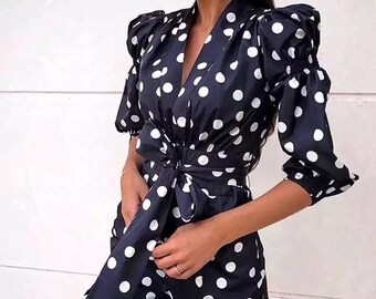 Polka Dot Jumpsuit Etsy