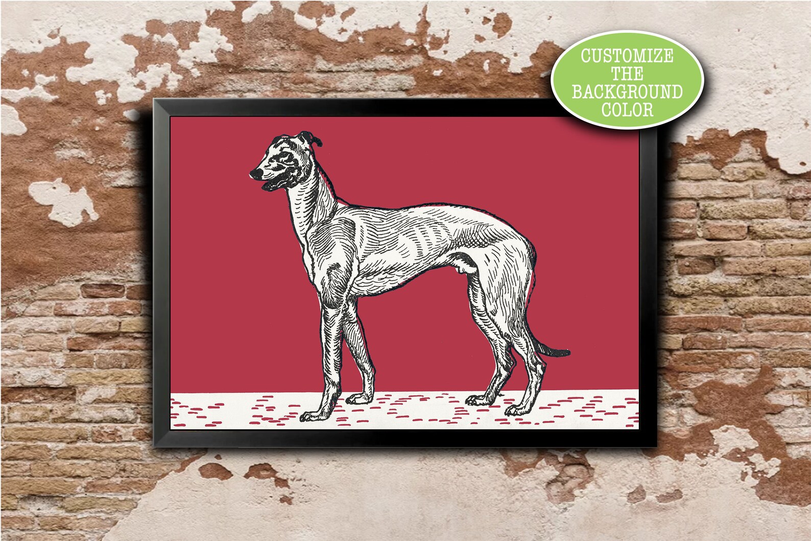 Vintage Greyhound Print Wall Art Print Poster Living Room Etsy