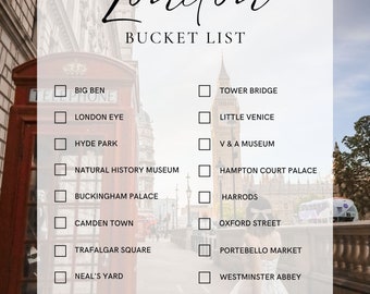 London, UK travel bucket list