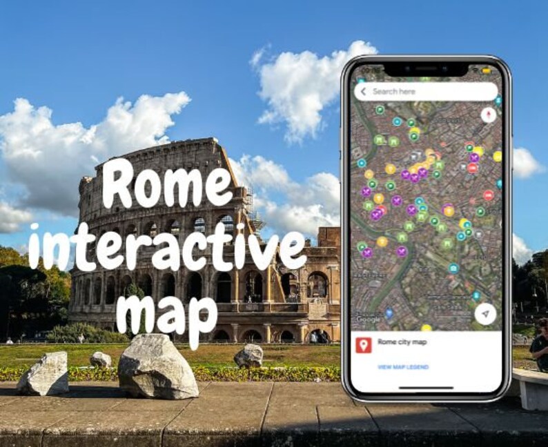Interactive rome city map that is downloadble to your google maps so you can use on the go as your travel