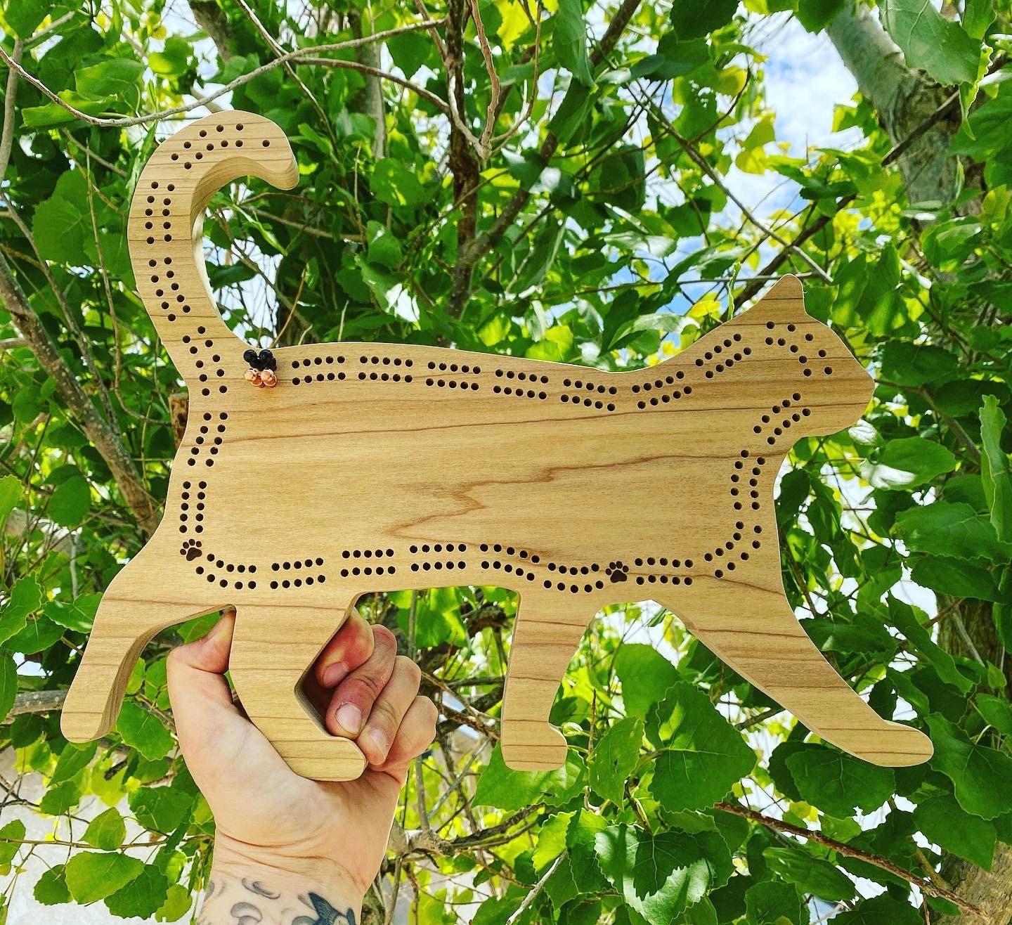 Cat Cribbage Board Etsy