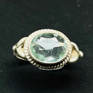 Natural Green Amethyst Silver Ring 925 Sterling Silver Ring Amethyst Gemstone Silver Statement Ring Handmade Silver Bohemian Ring For Women