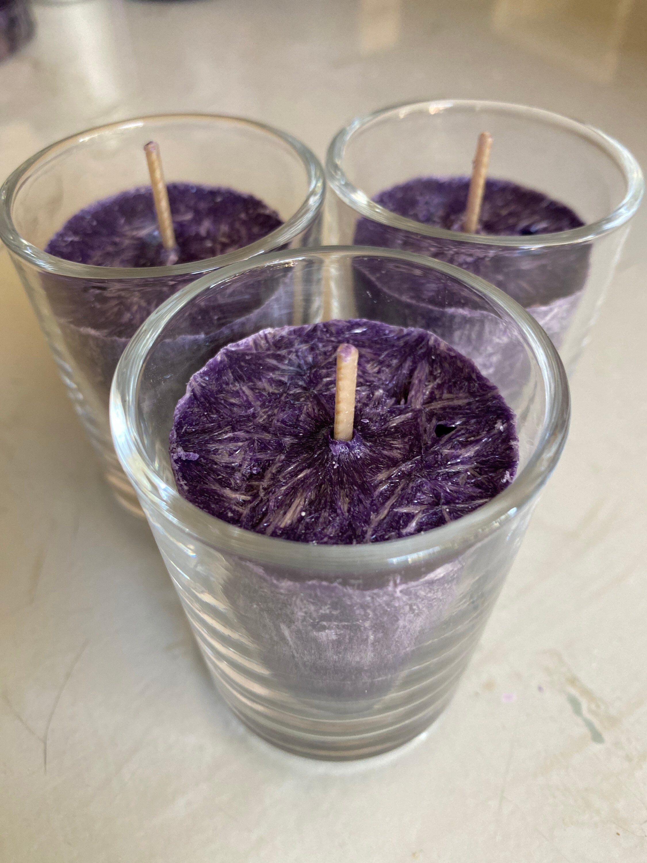 Lavender purple votive wax candle Etsy