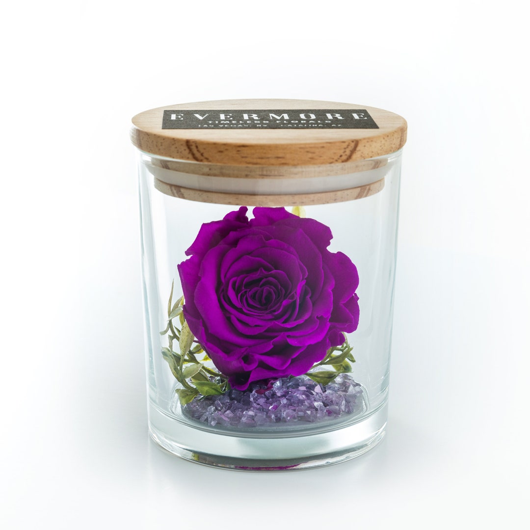 The Evermore® Preserved Purple Rose Keepsake Gift Gift for Girlfriend