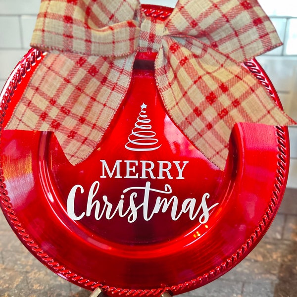 Christmas Charger Plates Etsy