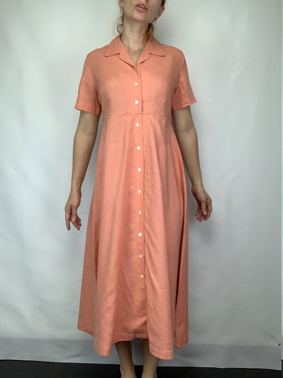 1990s Eddie Bauer Linen Dress