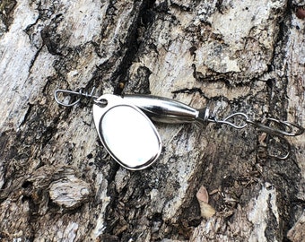 Handmade Silver Finesse Inline Spinner Fishing Lure (French Blade, Approx. 1/8 oz)