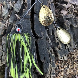 Handmade Colorado Blade Spinnerbait (Black and Yellow, Double or Single Blade, 1/4 oz)